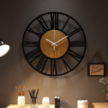 15 inch Metal and Wood Modern Living Room Wall Clock Home Decoration - £29.16 GBP