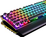 Black 108-Key Typewriter Style Mechanical Gaming Keyboard With True Rgb ... - £47.96 GBP