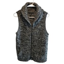 Eileen Fisher Knit Vest Full Zip Yak Merino Wool Gray Pockets Size Small - £28.04 GBP