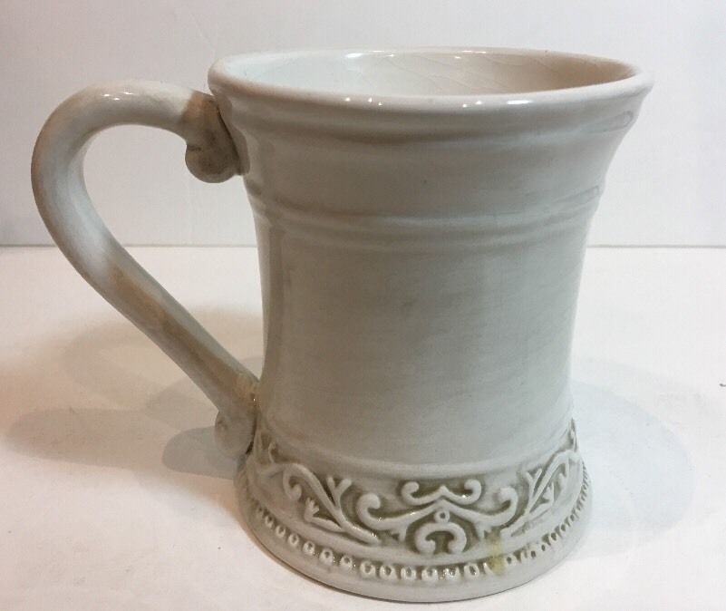 Home Essentials VALENCIA Mug Coffee Cup Embossed Rustic Scroll Classic Style