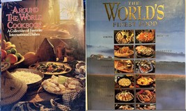 World&#39;s Finest Food (2) Around World Cookbook hardcover dust jacket PET RESCUE - £6.38 GBP