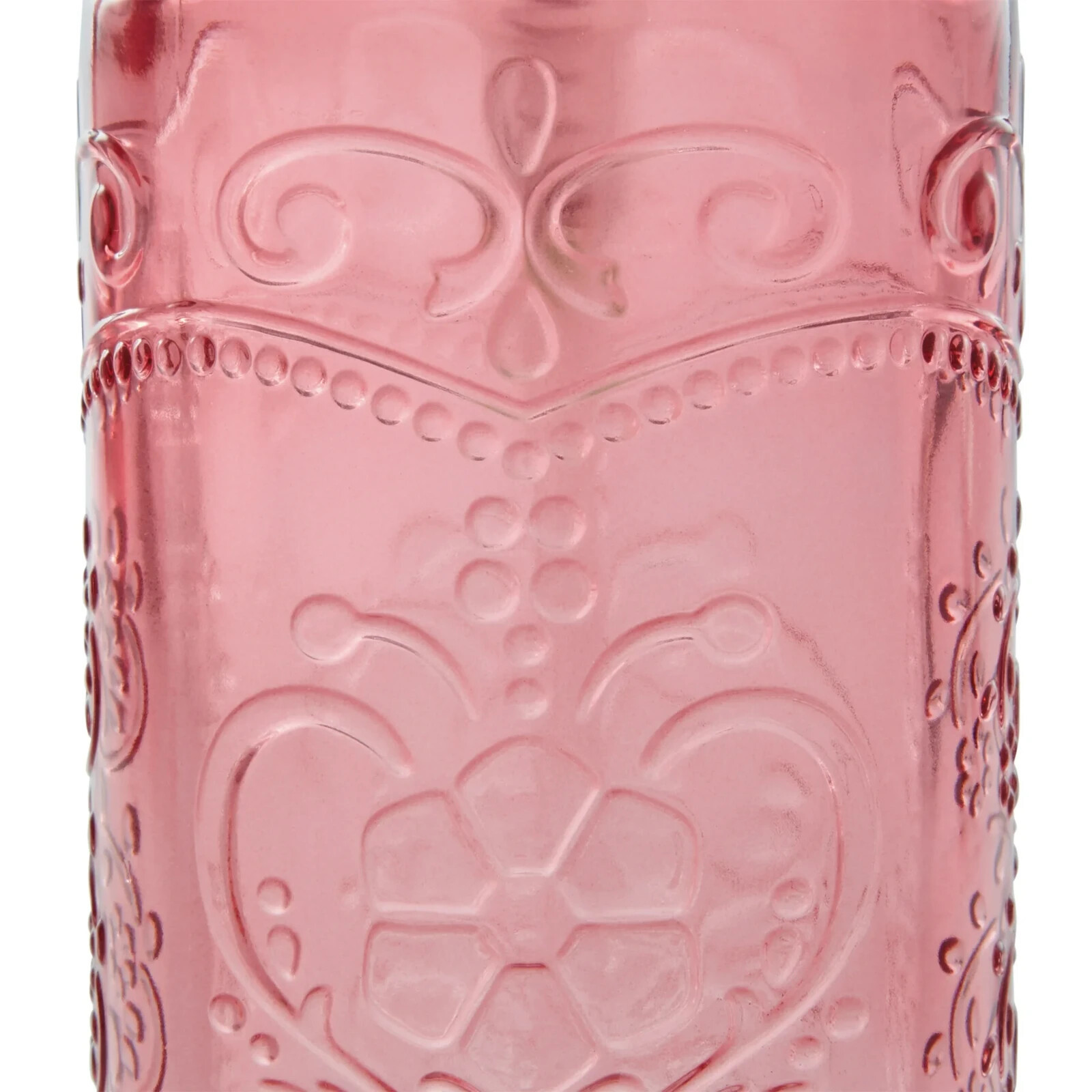 Pioneer Woman Amelia Coral Pink Soap Dispenser Toothbrush Holder Embossedt NEW Item image 5