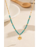 Turquoise Beaded 18K Gold-Plated Sun Shape Pendant Necklace - $52.04 CAD