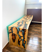 unique wood and epoxy bench  - $1,683.33 CAD