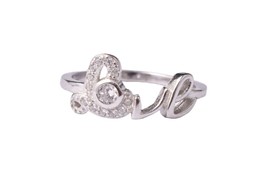 925 Sterling Silver Cubic Zirconia Love Ring For Marriage Partner Gift - £27.02 GBP