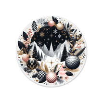 Round Christmas Sign for Front Door – Metal Holiday Wreath Decor – Rusti... - $503.65 MXN