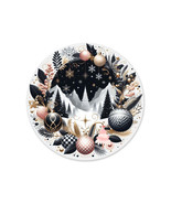 Round Christmas Sign for Front Door – Metal Holiday Wreath Decor – Rusti... - $503.65 MXN