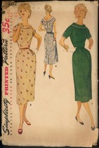 50s Size 14 Bust 32 Low Back Dress Simplicity 4602 Vintage Pattern Mid Century - £5.58 GBP
