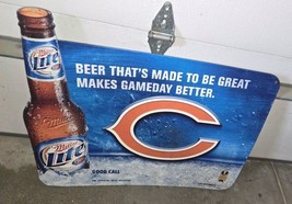 Vintage Chicago Bears Miller Lite Beer Tin Metal Sign - $140.24