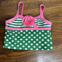 CIRCO Green Pink w/ White POLKA DOTS Swim Top Size 2T Toddler Baby Tankini - $8.83 CAD