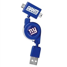 New York Giants Mini &amp; Micro Retractable Blackberry Charge &amp; Sync Cable, NEW - £6.32 GBP