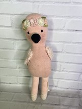 Cuddle + Kind Penelope the Flamingo Plush Knit Handmade Doll Stuffed Animal Toy - £42.77 GBP