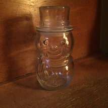 Glass Snowman Storage  Jar Candy Cookie - £7.86 GBP