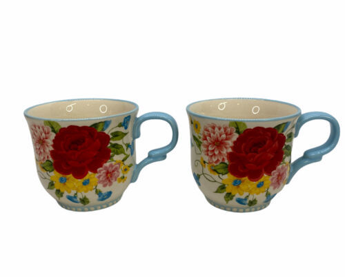 Primary image for The Pioneer Woman Sweet Rose Mugs Set of 2 14.5 OZ Cups New