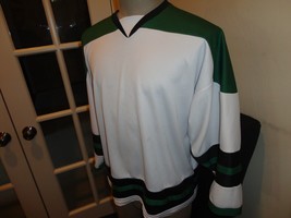 Vtg 90&#39;s OT Sports Green &amp; White Blank Polyester Hockey Screen Jersey Youth L - £17.91 GBP