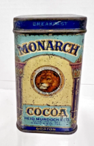 Antique Monarch Cocoa Sample Tin Lion Miniature 3 x 1 5/8 Inch - $29.70