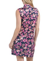 NWT STELLA PARKER Navy Hot Pink Orange Floral Sleeveless Mock Golf Shirt M L XL image 2