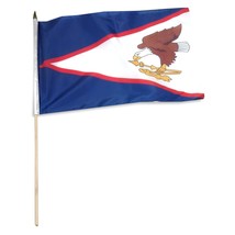 1 Dozen 12&quot;x18&quot; American Samoa State Stick Flags 12x18in Handheld US State - $485.73 MXN