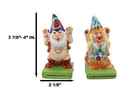 Free Spirit Hippie Mr Gnome And Flower Child Lady Gnomes Salt Pepper Shakers Set - £13.58 GBP