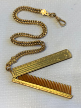 Gold Filled Pocket Watch Fob 35.89g Fine Jewelry 11.5&quot; Curb Link w/ Comb... - £151.80 GBP