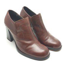 DKNY Women’s Ankle Booties Size 8.5 B Brown Split Toe Chunky Heel Boots - £27.65 GBP