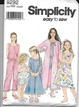 Vintage Simplicity #9292 Nightgown Pajamas Child Girl&#39;s - Size 3-6 - UNCUT - $9.90
