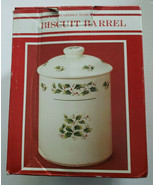 Vintage Earthen Ware Holly Berry Biscuit Barrel NO252091 Venture Stores ... - £27.41 GBP