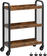 Serving Cart, Slim Kitchen Cart For Narrow Spaces, Rolling Storage Cart And - $103.98
