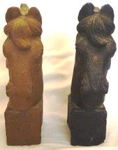 ANTIQUE CAST IRON HORSE DOOR STOPPERS BOOKENDS SET OF 2 - $64.00