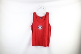 Vintage 90s Tommy Hilfiger Mens 2XL Faded Spell Out Tank Top T-Shirt Red Cotton - £27.80 GBP