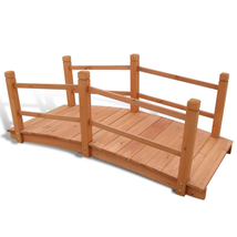 Outdoor Garden Wooden Bridge Patio Yard Bridges Weather Resistant Solid ... - $148.99