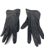 Vintage Women&#39;s Leather Gloves Black Small Topstitching Belgium - €16,44 EUR