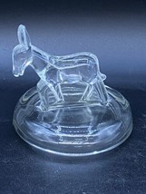 Jeanette Clear Glass Donkey Trinket Dish Lid only Vintage - £13.36 GBP