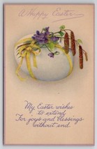 Easter Greetings Flower Decorated Egg Poem Postcard L30 - £3.70 GBP