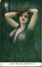 Moonlight Risque Nightgown Artist Signed Woolley Artistique Series 2078 Postcard - £16.33 GBP