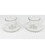 2 Imperial Crystal Candlewick Coffee Cups Saucers AFTER DINNER DEMITASSE... - £11.76 GBP