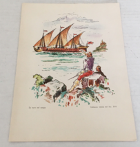 Italia SS Cristoforo Colombo ocean liner luncheon menu August 1963 - £15.26 GBP