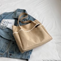  Female Casual Canvas Pockets Top-handle Tote Bag Teacher Big Capacity Work Scho - £85.80 GBP