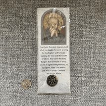 New NIP Saint Benedict button lapel pin silver - $9.00