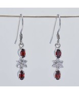 fine Garnet 925 Sterling Silver Red Earring Natural exporter CA gift - €21,69 EUR