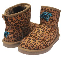 Carolina Panthers NFL Licensed Womens Leopard Print Bling Boot by Love C... - £32.46 GBP
