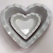 Caliente Set Of 2 Ruffle Heart Quiche Baking Casserole Dish Valentine Vtg Y2K - £15.01 GBP