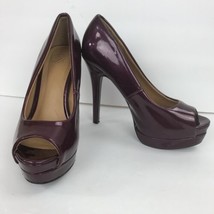Heart In D Burgundy Peep Toe High Heel Platform Stiletto Shoes Size 6 - $34.99