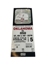 1997 Oklahoma Sooners Oklahoma State Cowboys Ticket Stub OU OSU Norman Bedlam - $15.00