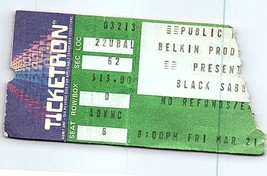 Nero Sabbath W. A. S.P.Concerto Ticket Stub Marzo 21 1986 Cleveland Ohio - $39.58