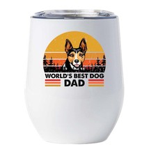 World&#39;s Best Rat Terrier Dog Dad Wine Tumbler 12oz Cup Gift For Dog Pet Lover - £17.84 GBP