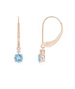 ANGARA 0.42 Ct Solitaire Aquamarine Dangle Earrings with Diamond in 14K ... - $584.10