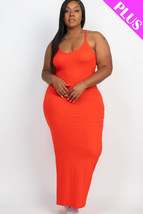 Red Plus Size Racer Back Bodycon Maxi Dress - $15.00