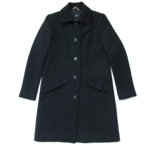 NWT J.Crew Ruffle Pocket Topcoat in Black Italian Double-Cloth Wool Coat 0 - £93.22 GBP