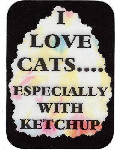 I Love Cats Especially With Ketchup 3" x 4" Love Note Humorous Sayings Pocket Ca